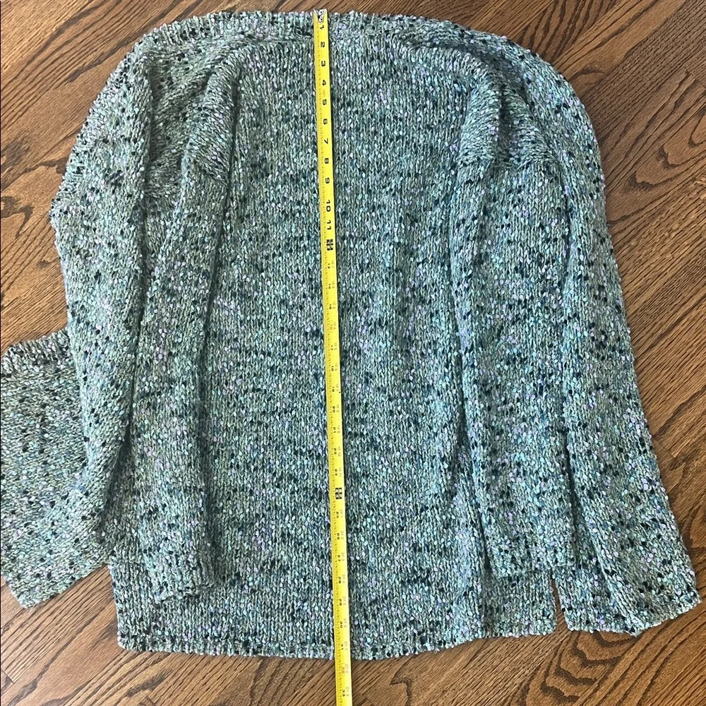 J. Jill Speckled Textured Cozy Knit Cardigan Timeless Minimalist Open Front